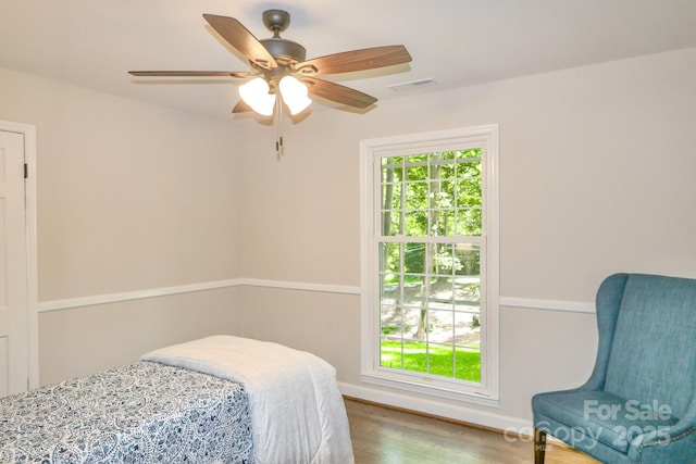 125 Dutchman Creek Rd, Elkin, NC 28621 - bedroom with wood finished floors and a ceiling fan