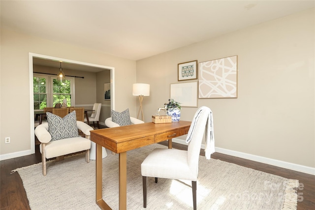 2413 Bergen Ct, Charlotte, NC 28210 - office space with baseboards and dark wood-type flooring