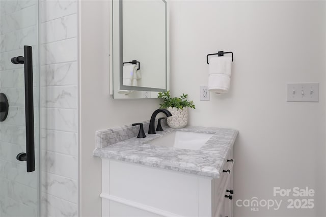 2413 Bergen Ct, Charlotte, NC 28210 - full bathroom featuring vanity and tiled shower
