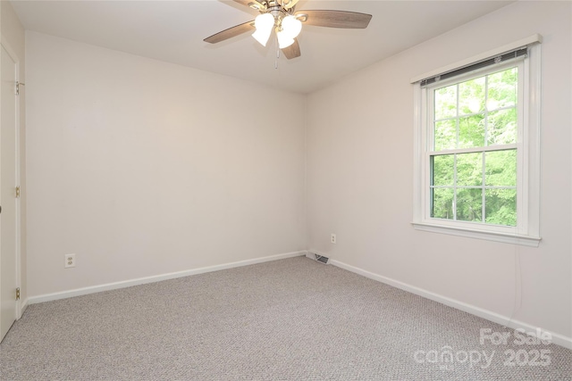 2413 Bergen Ct, Charlotte, NC 28210 - carpeted empty room featuring baseboards, visible vents, and ceiling fan