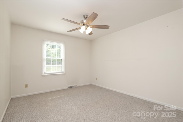 2413 Bergen Ct, Charlotte, NC 28210 - carpeted empty room featuring visible vents, a ceiling fan, and baseboards