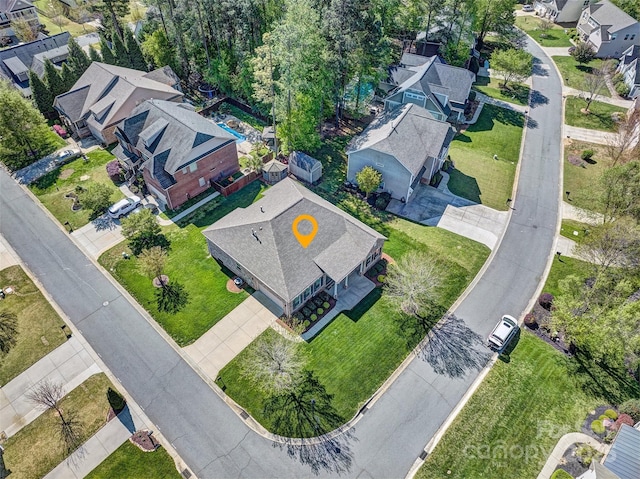 bird's eye view with a residential view