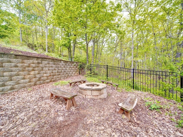 135 Boulder Ridge Dr, Denton, NC 27239 - view of yard with fence and a fire pit