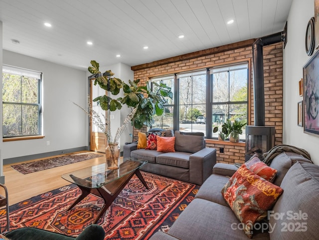 408 S Oconeechee Ave, Black Mountain, NC 28711 - living room featuring recessed lighting, plenty of natural light, and wood finished floors