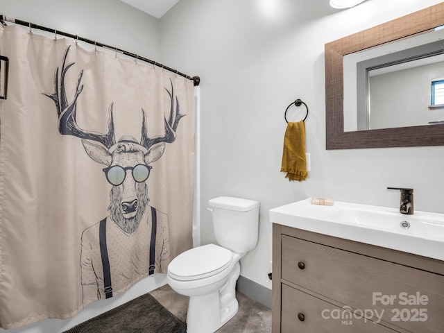 408 S Oconeechee Ave, Black Mountain, NC 28711 - full bathroom with toilet, a shower with shower curtain, and vanity