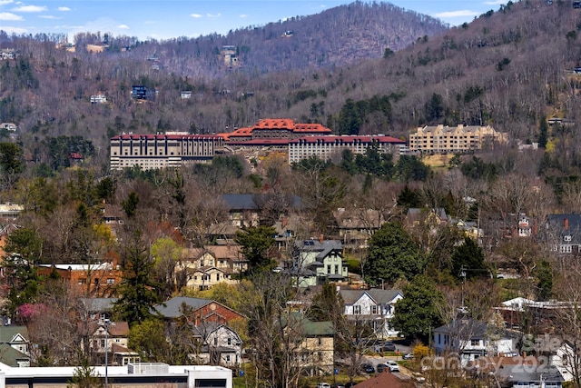 84 Walnut St Unit 203, Asheville, NC 28801 - bird's eye view with a mountain view and a view of trees