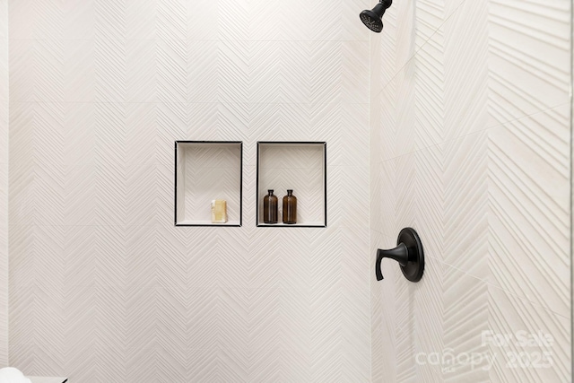 room details with a tile shower