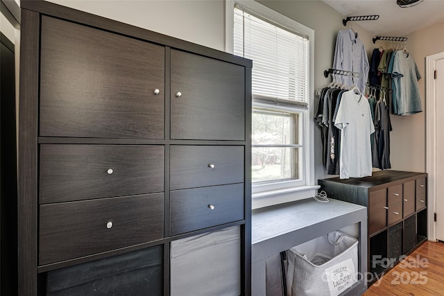 mudroom featuring light wood finished floors