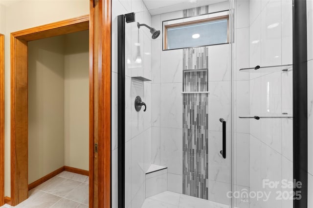 1 Sleepy Hollow Dr, Maggie Valley, NC 28751 - full bath with baseboards and a shower stall