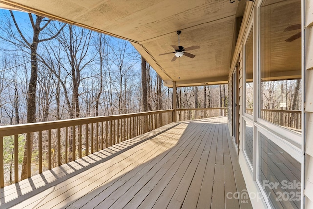 1 Sleepy Hollow Dr, Maggie Valley, NC 28751 - wooden terrace with ceiling fan
