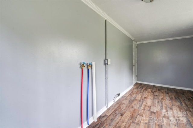 210 Moriah School Rd, Casar, NC 28020 - hallway with wood finished floors, ornamental molding, and baseboards