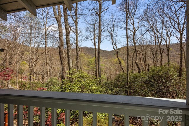 63 Chestnut Forest Rd, Fairview, NC 28730 - balcony featuring a mountain view and a view of trees