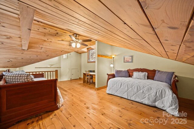 63 Chestnut Forest Rd, Fairview, NC 28730 - bedroom featuring wooden ceiling, vaulted ceiling, and hardwood / wood-style floors