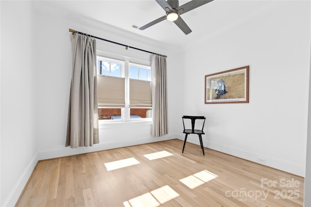 210 Walford Dr, Charlotte, NC 28208 - empty room featuring visible vents, baseboards, a ceiling fan, and wood finished floors
