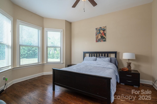6352 Willow Farm Dr, Denver, NC 28037 - bedroom with wood finished floors, a ceiling fan, and baseboards