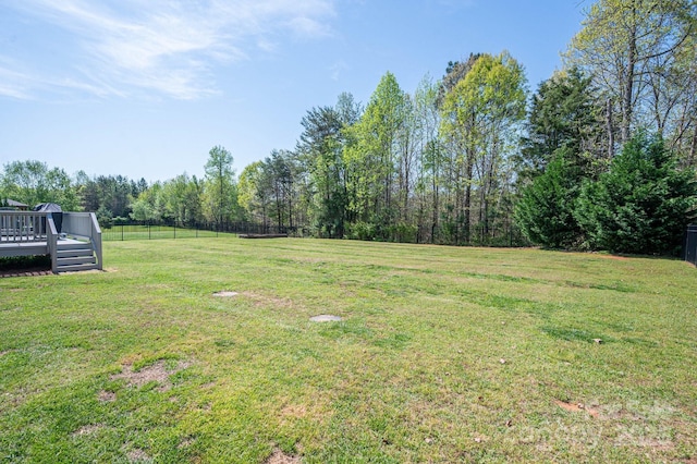 6352 Willow Farm Dr, Denver, NC 28037 - view of yard featuring a wooden deck and fence