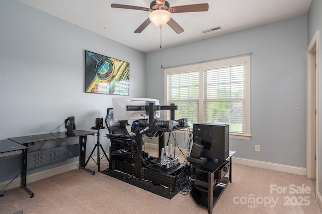 6352 Willow Farm Dr, Denver, NC 28037 - interior space featuring baseboards, a ceiling fan, carpet flooring, and visible vents