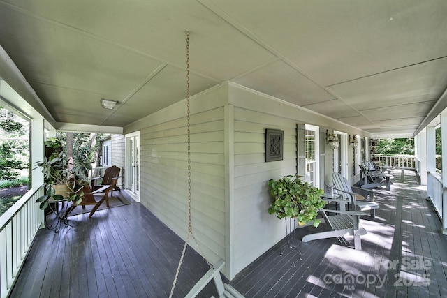 deck with a porch