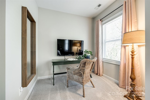 405 Five Leaf Ln, Waxhaw, NC 28173 - office with visible vents, baseboards, carpet flooring, and a healthy amount of sunlight