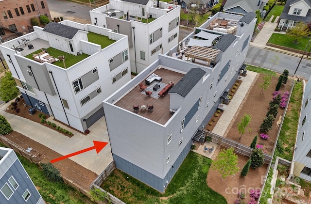 drone / aerial view featuring a residential view