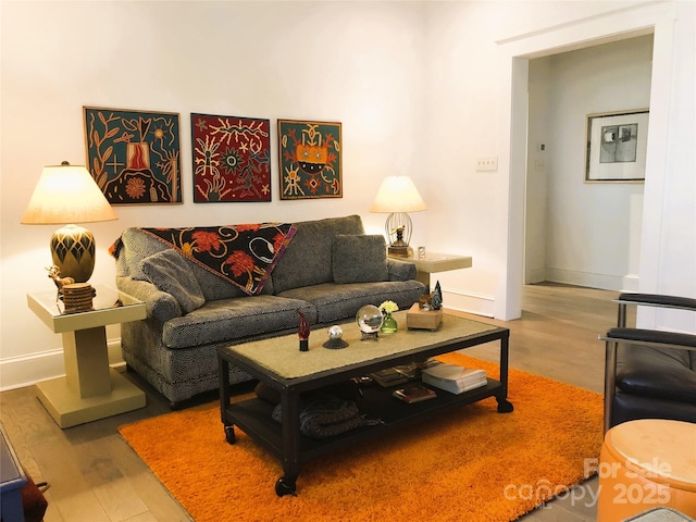 1000 E 35th St, Charlotte, NC 28205 - living room with wood finished floors and baseboards