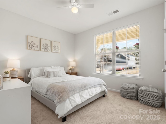 5532 Muckross Ln, Fort Mill, SC 29707 - bedroom with carpet flooring, baseboards, a ceiling fan, and visible vents
