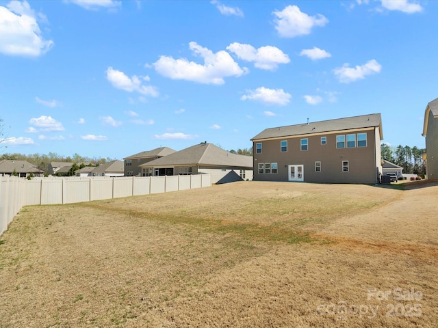 5532 Muckross Ln, Fort Mill, SC 29707 - back of property featuring french doors, fence private yard, and a lawn