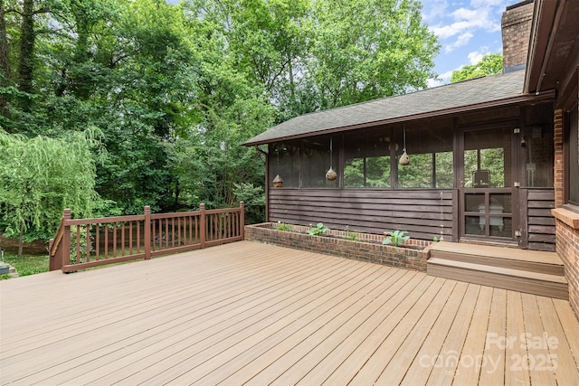 4813 Carving Tree Dr, Mint Hill, NC 28227 - wooden terrace featuring a sunroom