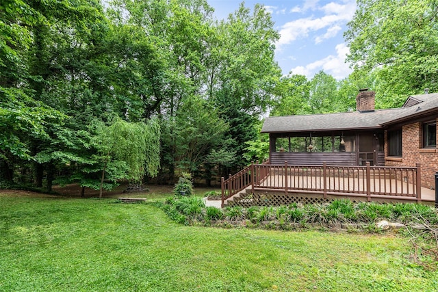 4813 Carving Tree Dr, Mint Hill, NC 28227 - view of yard with a wooden deck