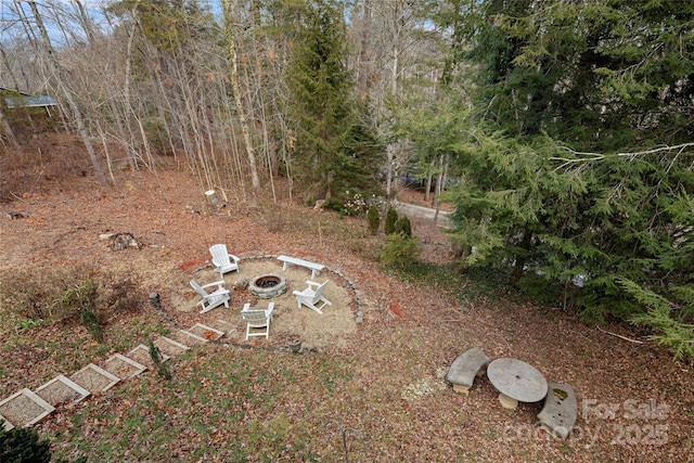 34 Turnberry Dr, Arden, NC 28704 - view of yard featuring an outdoor fire pit