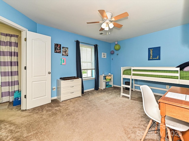 3914 Cassidy Dr, Waxhaw, NC 28173 - bedroom featuring carpet floors, baseboards, and ceiling fan