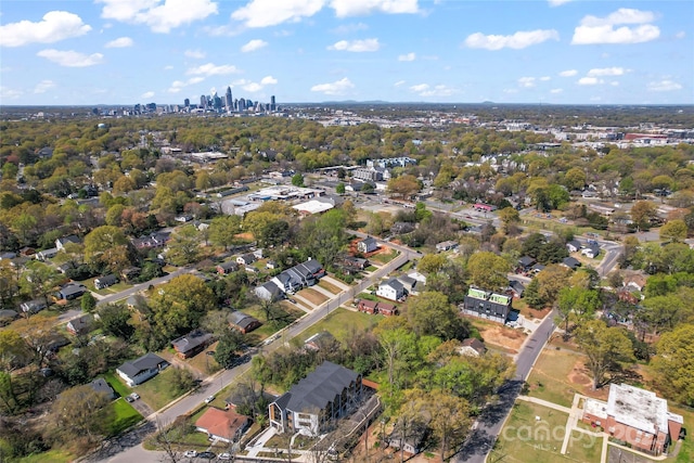 3449 Byrnes St, Charlotte, NC 28205 - aerial view of property and surrounding area featuring skyline