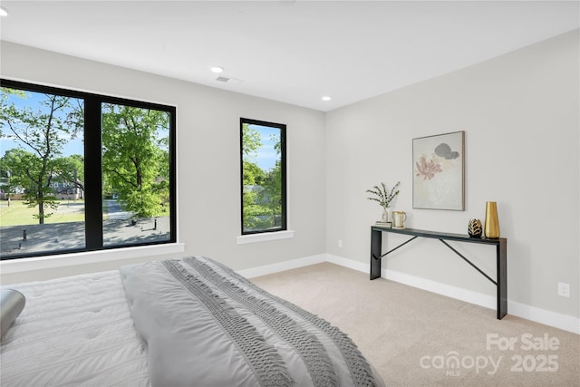 3449 Byrnes St, Charlotte, NC 28205 - carpeted bedroom featuring baseboards and recessed lighting