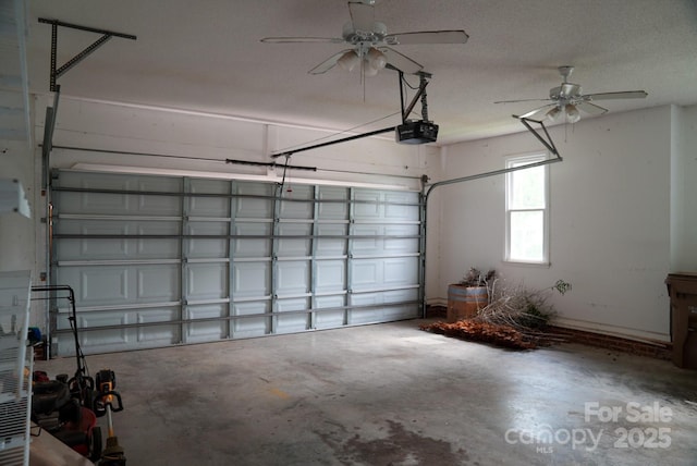 204 Foley Dr, Garner, NC 27529 - garage featuring ceiling fan and a garage door opener