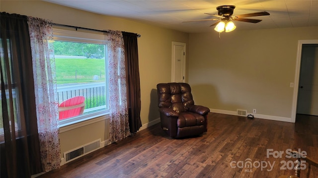 18 Misty Meadows Rd, Burnsville, NC 28714 - sitting room featuring a ceiling fan and wood finished floors