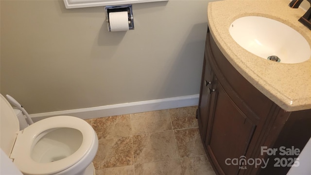 18 Misty Meadows Rd, Burnsville, NC 28714 - half bathroom with vanity and stone finish floors