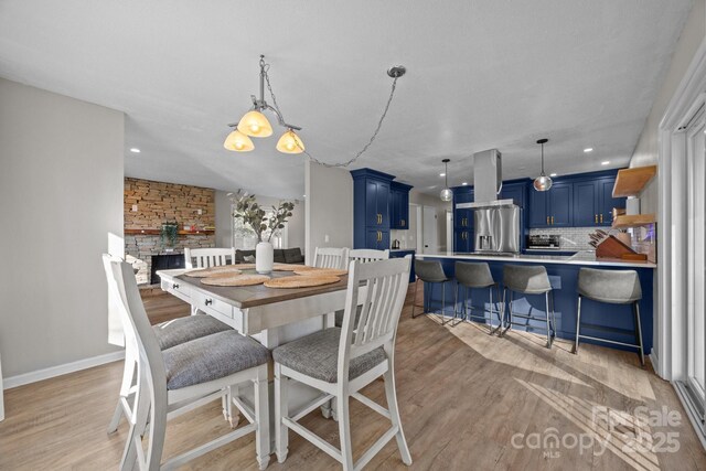 159 Long John Dr, Hendersonville, NC 28791 - dining room featuring light wood-style floors, baseboards, and recessed lighting