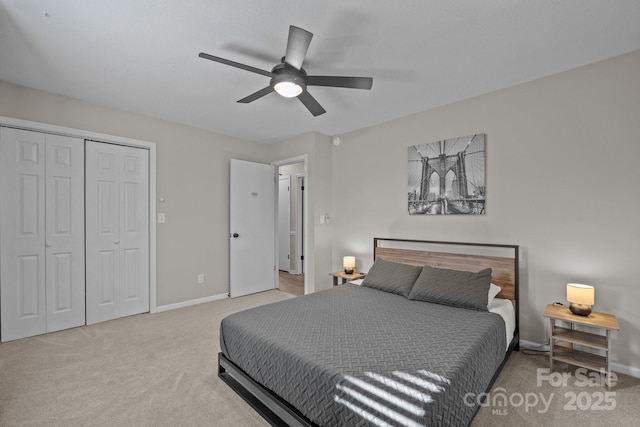 159 Long John Dr, Hendersonville, NC 28791 - carpeted bedroom featuring a closet, ceiling fan, and baseboards