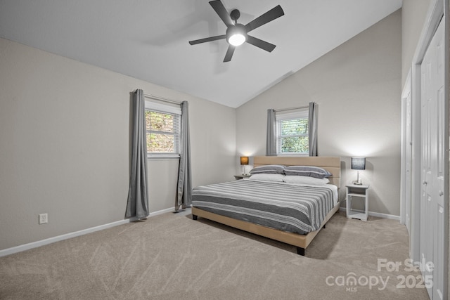 159 Long John Dr, Hendersonville, NC 28791 - bedroom featuring multiple windows, lofted ceiling, and carpet floors