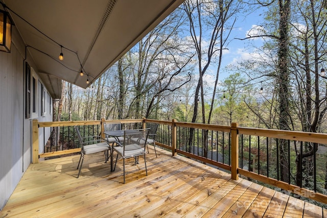 159 Long John Dr, Hendersonville, NC 28791 - wooden terrace with outdoor dining area
