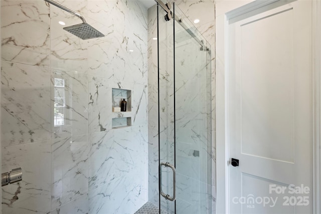 5010 Ohm Ln, Charlotte, NC 28270 - bathroom featuring a marble finish shower