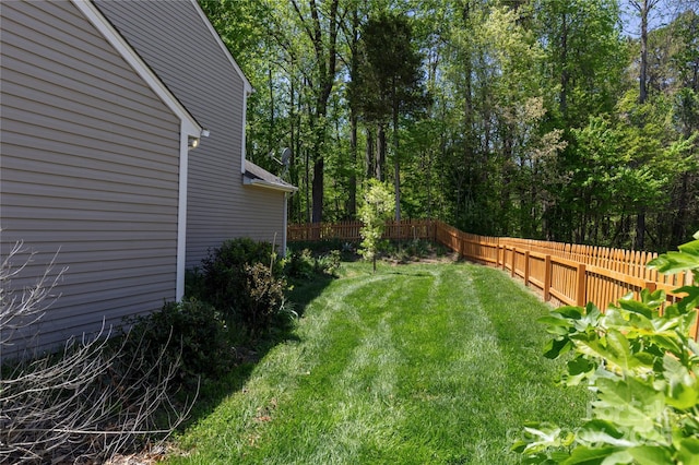 view of yard featuring fence private yard