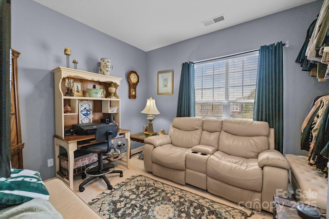 home office with visible vents