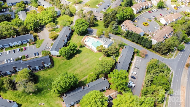 aerial view with a residential view
