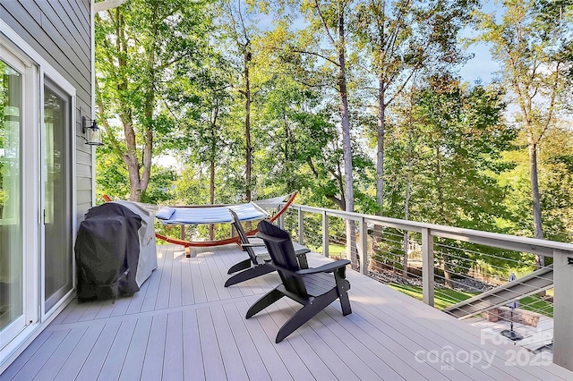 3915 Chevlot Hills Rd, Sherrills Ford, NC 28673 - wooden terrace with a grill