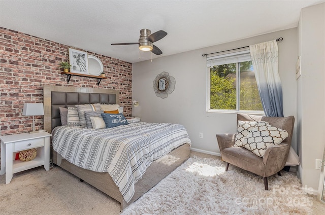 7324 Pebblestone Dr Unit E, Charlotte, NC 28212 - bedroom featuring a textured ceiling, ceiling fan, baseboards, and carpet