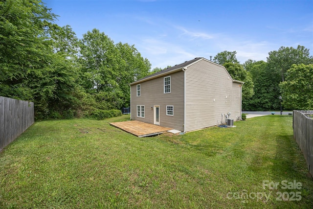 4219 Shasta Cir, Clover, SC 29710 - back of property featuring a deck and central air condition unit