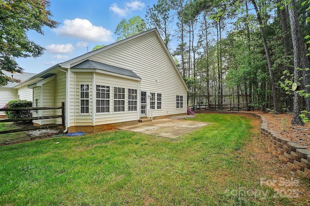 212 Kilborne Rd, Mooresville, NC 28117 - rear view of property with a patio, entry steps, fence, and a lawn