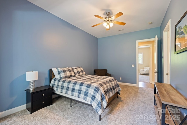 133 Crooked Branch Way, Troutman, NC 28166 - bedroom featuring carpet flooring, visible vents, ceiling fan, and baseboards