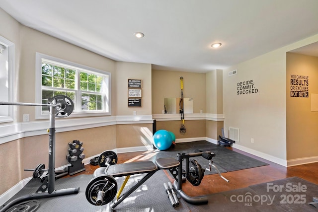 133 Crooked Branch Way, Troutman, NC 28166 - workout area with recessed lighting, visible vents, and baseboards